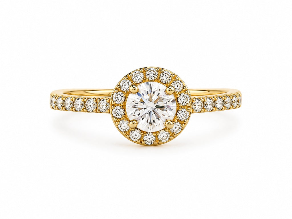 14K GOLD AND MOISSANITE SOLITAIRE RING+DIAMOND – 7 – JY Jewelry Wholesale