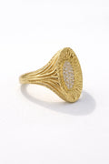 14K VINTAGE ALMOND CZ DETAILS RING – 8 – JY Jewelry Wholesale