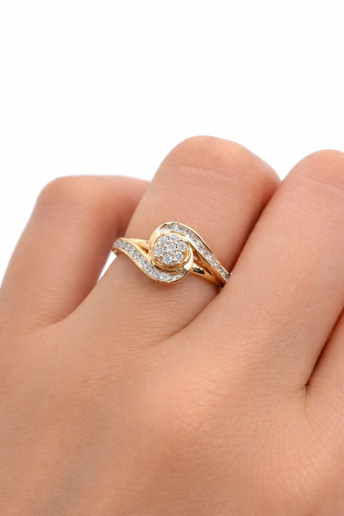 10K SPIRAL DESIGN DIAMOND MODERN RING – 7 – JY Jewelry Wholesale