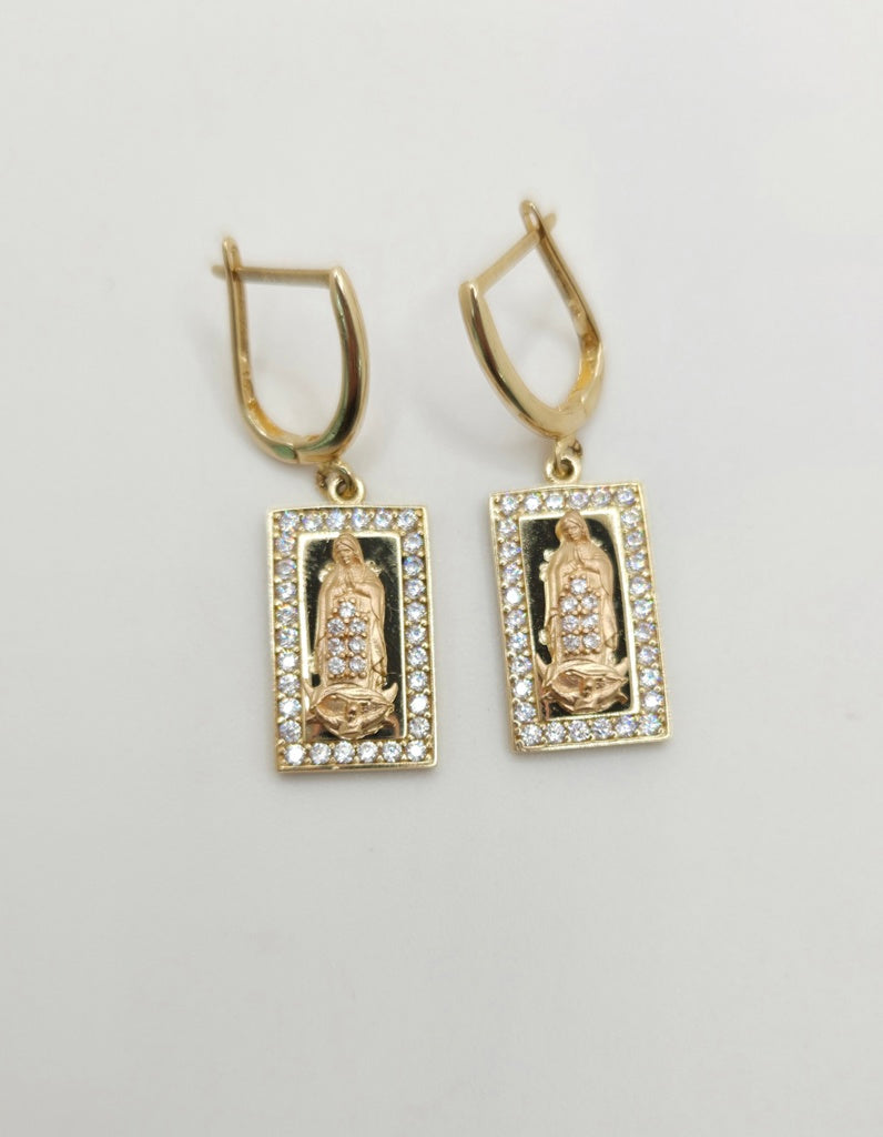 10K RECTANGULAR VIRGIN MARY PENDANT EARRINGS – JY Jewelry Wholesale