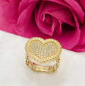 10K CHINO LINK WITH STONES HEART RING – 8 – JY Jewelry Wholesale