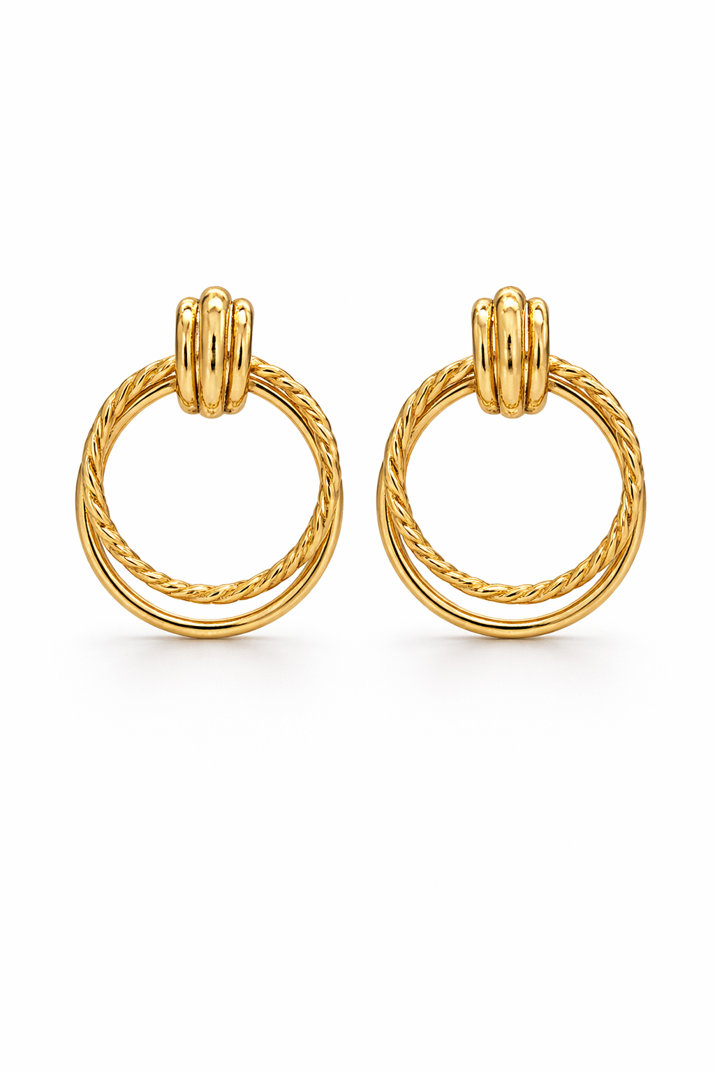 14K SPECIAL OFEFR MODERN TWO CIRCLE SILHOUETTE EARRINGS – SMALL – JY Jewelry Wholesale