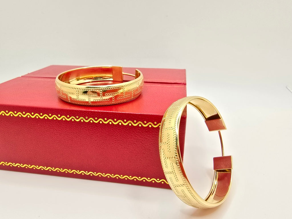 14K LARGE GREEK DESING HOOPS EARRINGS – JY Jewelry Wholesale