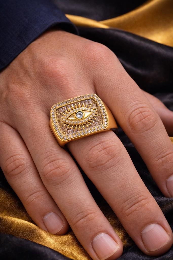 10K CZ FRAME ELEGANT EYE DETAIL RING – 10 – JY Jewelry Wholesale