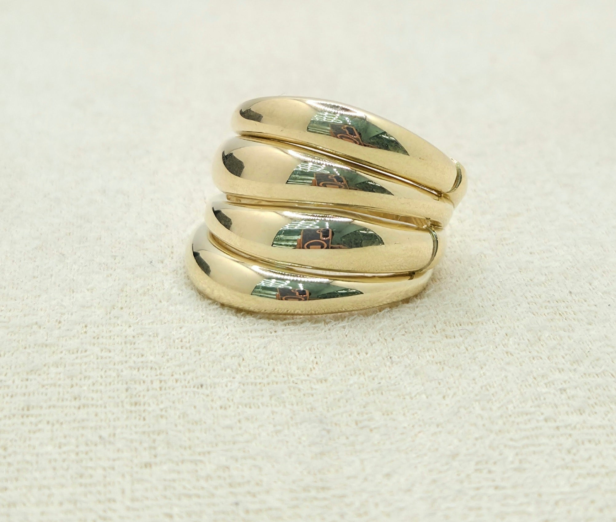 14K MODERN FOUR ROW RING – 7.5 – JY Jewelry Wholesale