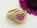 14K PINK CZ HEART RING – 6.5 – JY Jewelry Wholesale