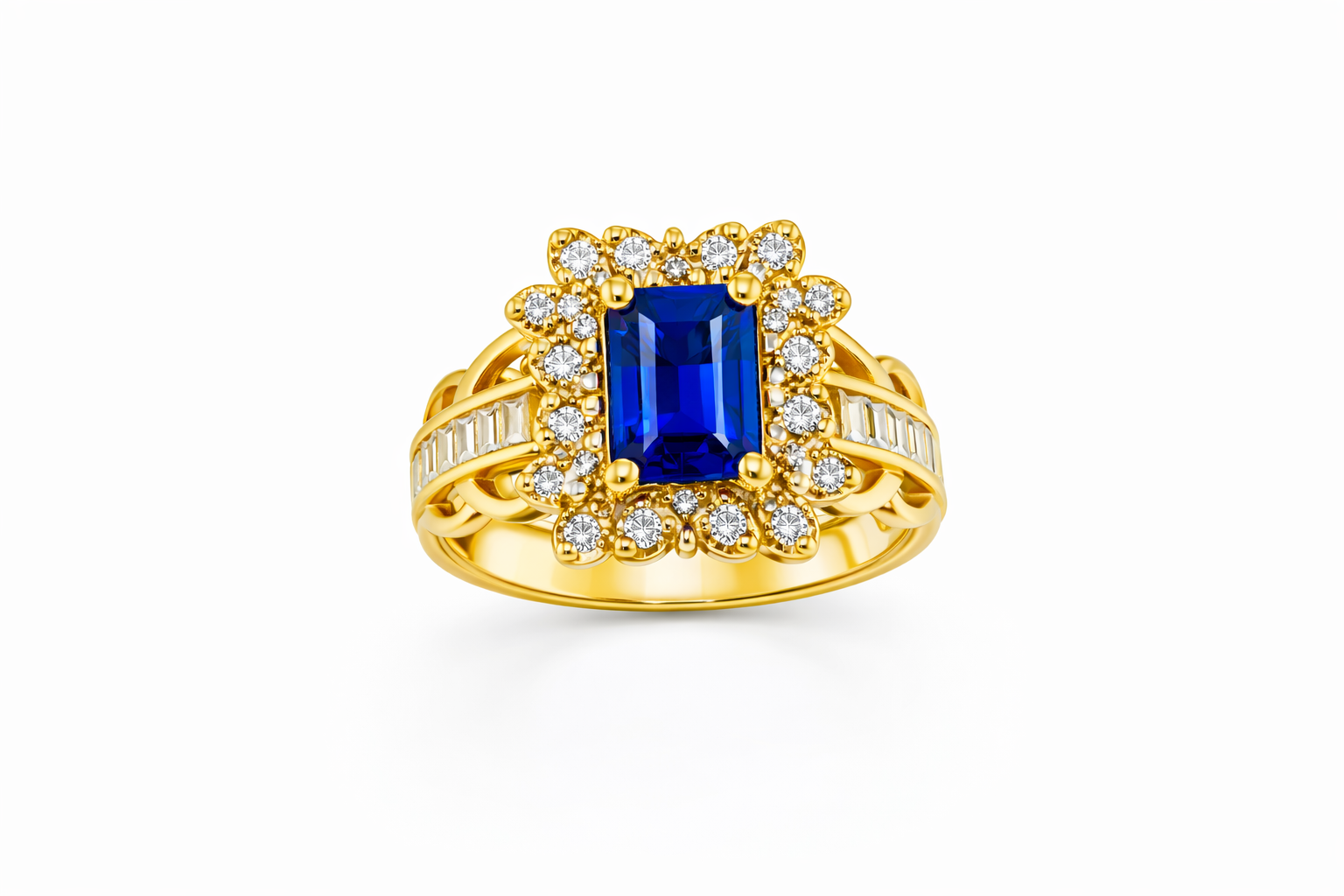 10K ELEGANT SKY BLUE SQUARE STONE RING – 8 – JY Jewelry Wholesale
