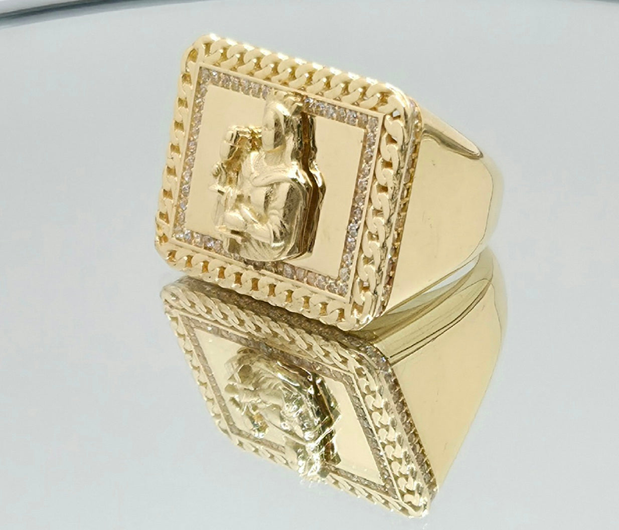 10K ELEGANT RECTAGULAR SANTA BARBARA RING – 12 – JY Jewelry Wholesale