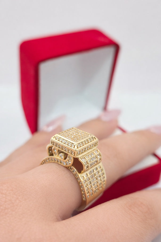 14K CZ MAXI SQUARE WEDDING WOMAN'S RING – 7 – JY Jewelry Wholesale