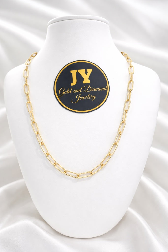 14K PAPER CLIP CHAIN – 20" 4MM – JY Jewelry Wholesale