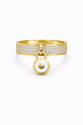14K CZ DETAIL WHITE EYE CHARM RING – 7 – JY Jewelry Wholesale