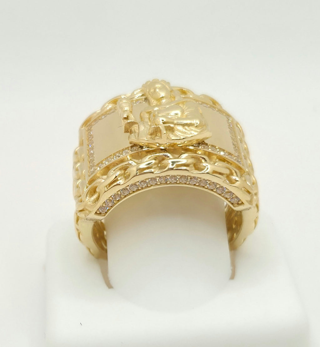 10K CHINO LINK DETAIL RECTANGULAR SANTA BARBARA RING – 11 & 12 – JY Jewelry Wholesale