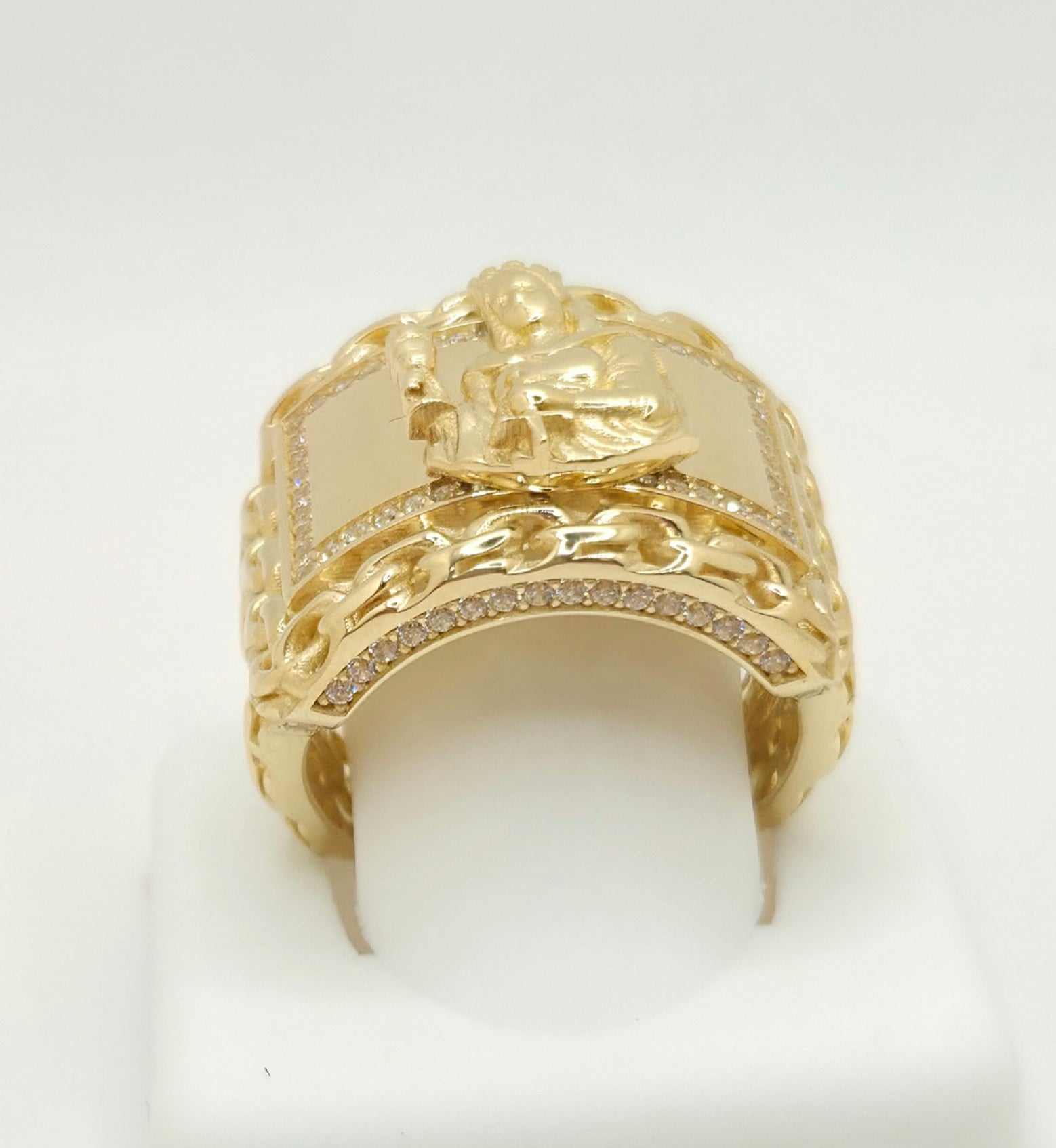 10K CHINO LINK DETAIL RECTANGULAR SANTA BARBARA RING – 11 & 12 – JY Jewelry Wholesale