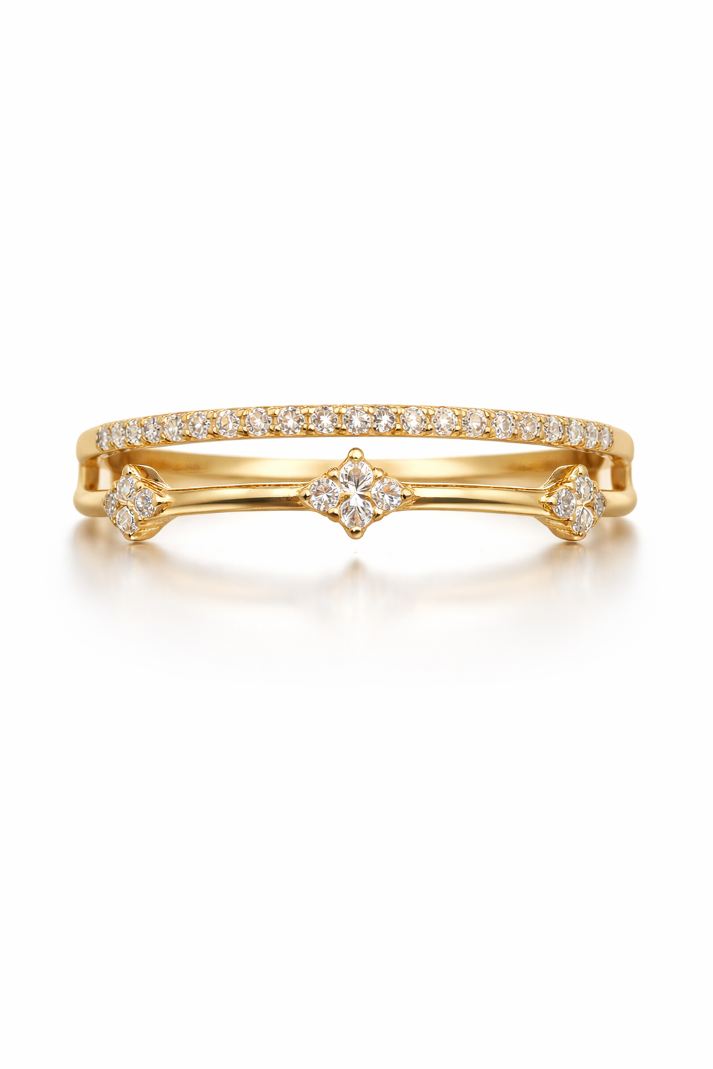 14K DOUBLE RING – 7 – JY Jewelry Wholesale