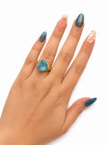 14K BLUE STONE RING – 4.5 – JY Jewelry Wholesale