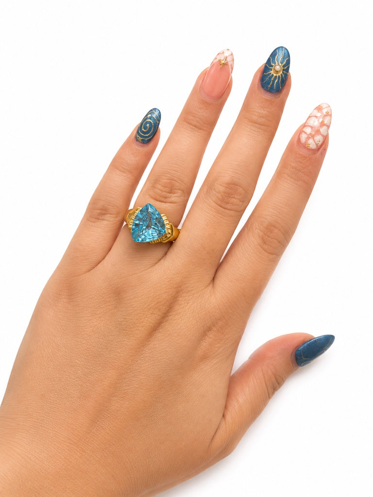 14K BLUE STONE RING – 4.5 – JY Jewelry Wholesale