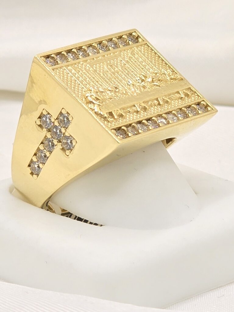 14K SQUARE THE LAS SUPPER DESIGN RING – 10 – JY Jewelry Wholesale