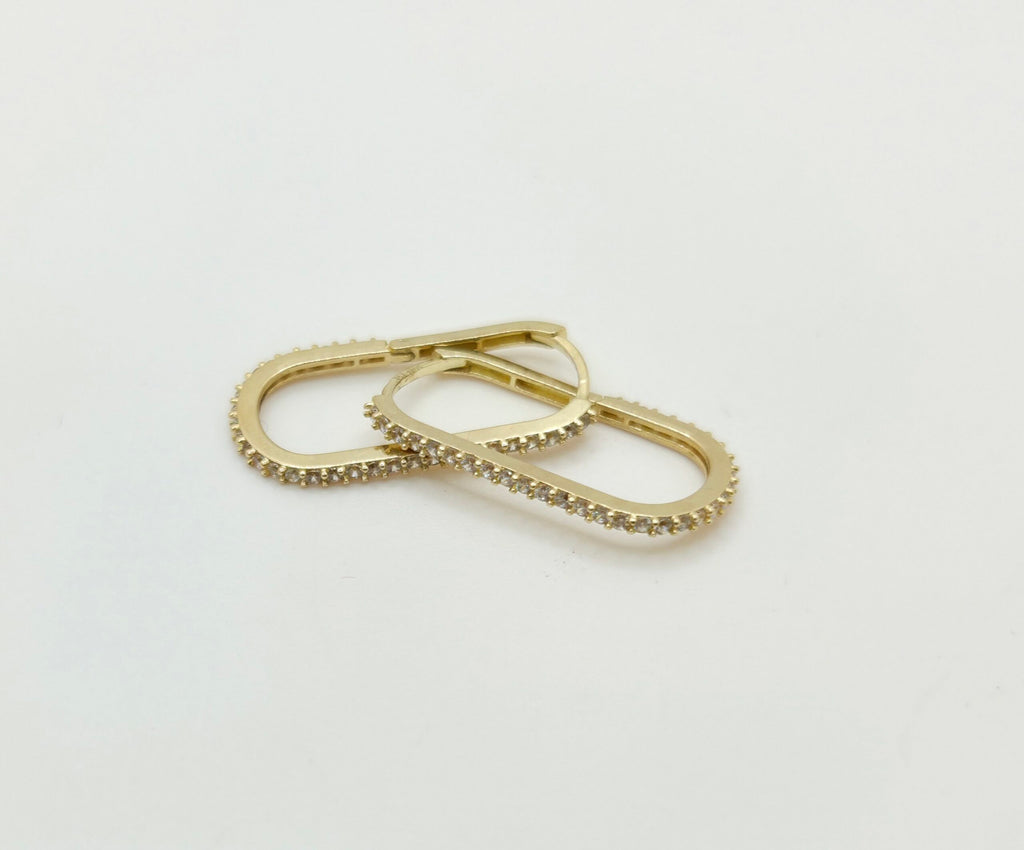 10K CZ DETAIL RECTANGULAR HOOPS EARRINGS – JY Jewelry Wholesale