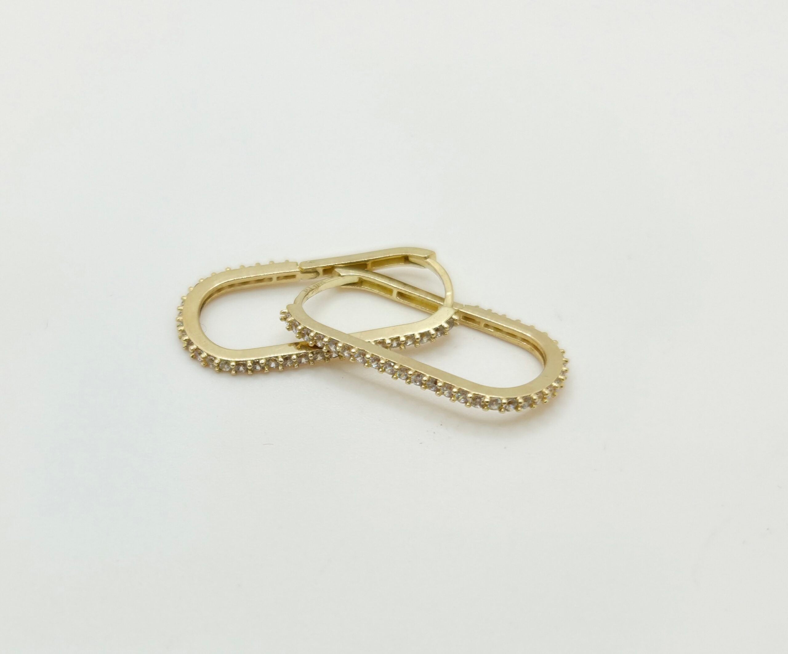 10K CZ DETAIL RECTANGULAR HOOPS EARRINGS – JY Jewelry Wholesale