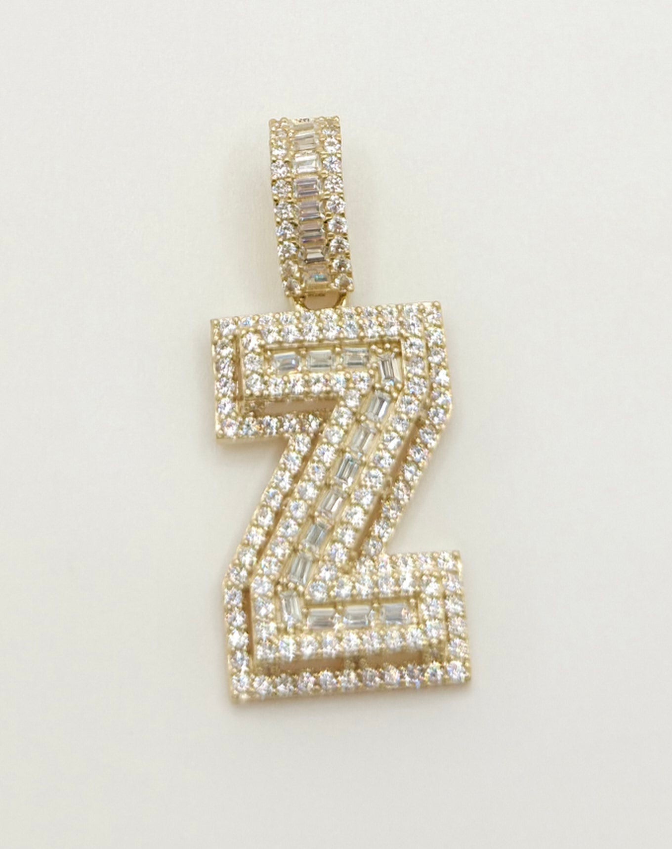 10K MEDIUM CZ "Z" LETTER PENDANT – JY Jewelry Wholesale
