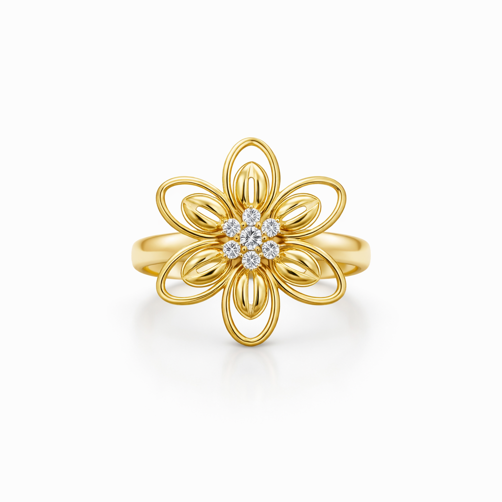 14K ELEGANT FLOWER SILHOUETTE WOMAN'S RING – 8 – JY Jewelry Wholesale