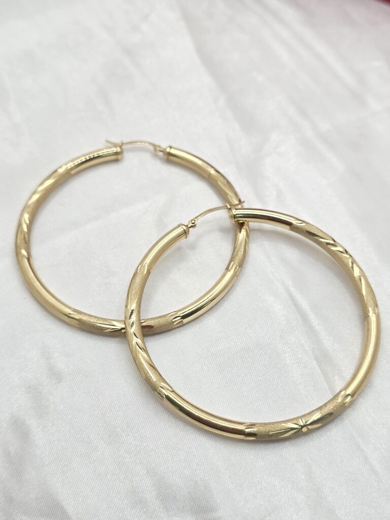 10K TWIS HOOPS EARRINGS – 8 4MM – JY Jewelry Wholesale