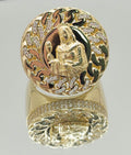 10K CHAIN DETAIL ROUND SANTA BARBARA RING – 12 – JY Jewelry Wholesale