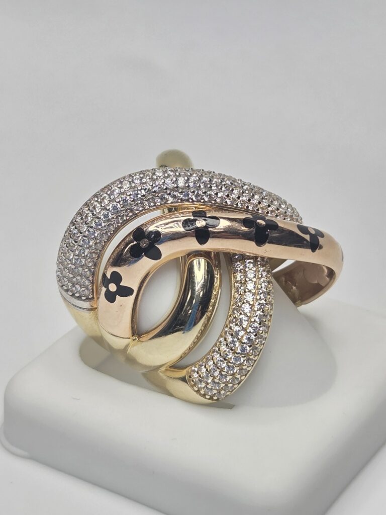 10K EXOTIC YELLOW AND ROSE GOLD DETAIL LUXURY STYLE WOMAN'S RING – 7 – JY Jewelry Wholesale