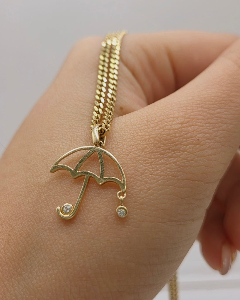 10K SMALL GOLDEN UMBRELLA PENDANT – SMALL – JY Jewelry Wholesale