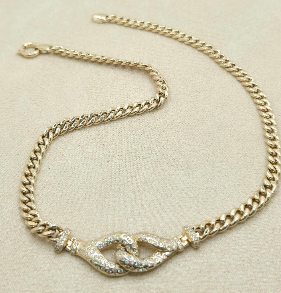 10K VINTAGE CR DESIGN MIAMI CUBAN NECKLACE – 18" 6.5MM – JY Jewelry Wholesale