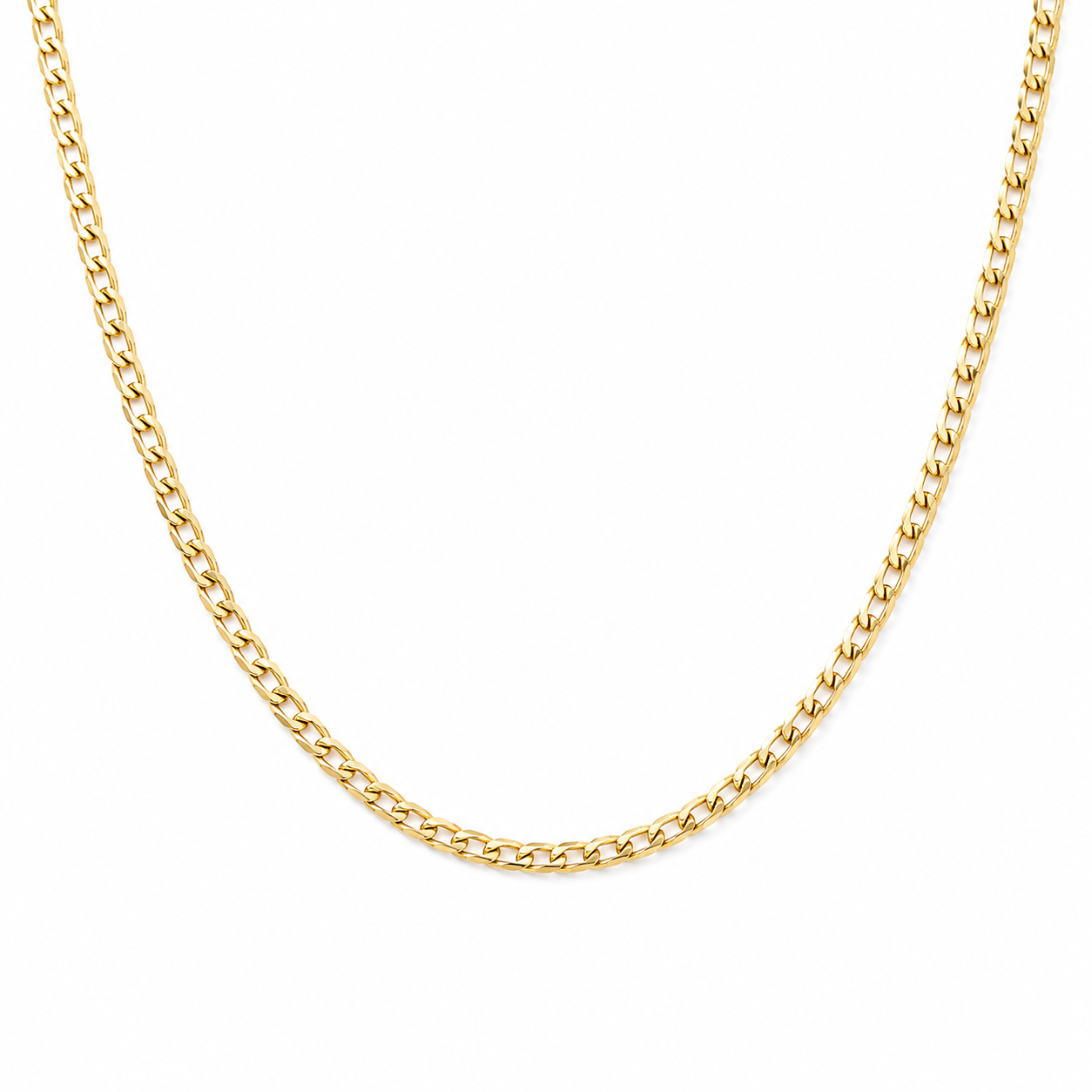 10K SOLID CUBAN CURB FLAT CHAIN – 16" 2.5MM – JY Jewelry Wholesale