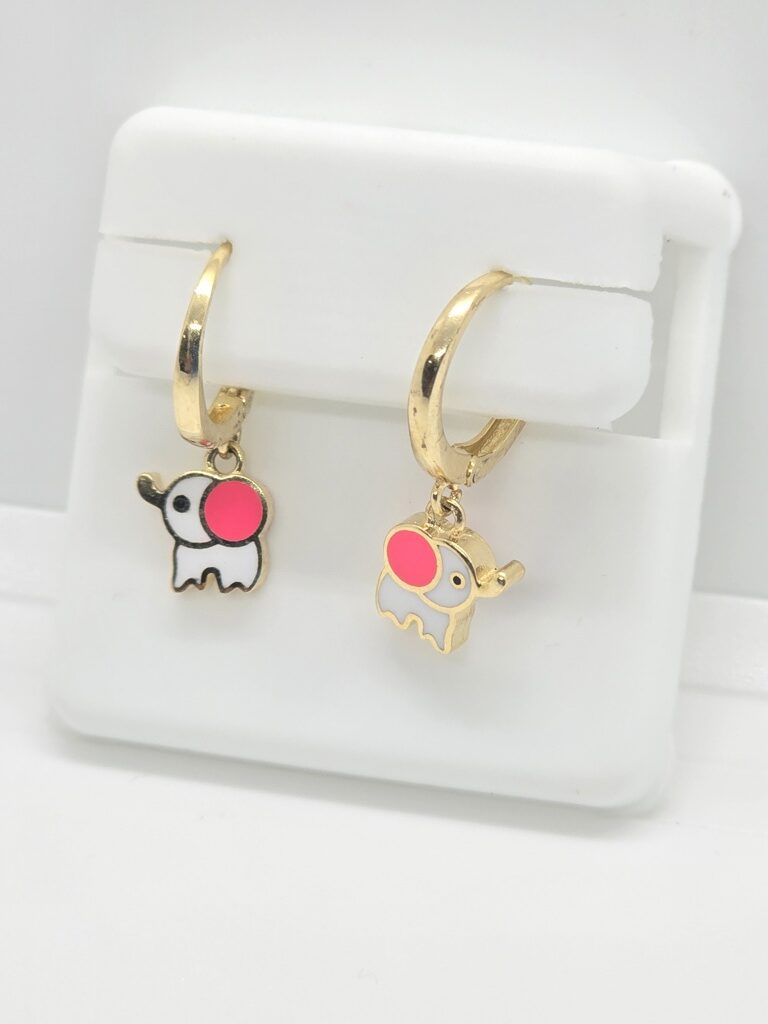 10K WHITE/GREY ELEPHANT HOOP EARRINGS – JY Jewelry Wholesale