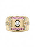 10K PINK CZ DETAIL SQUARE MEN'S RING – 10 – JY Jewelry Wholesale