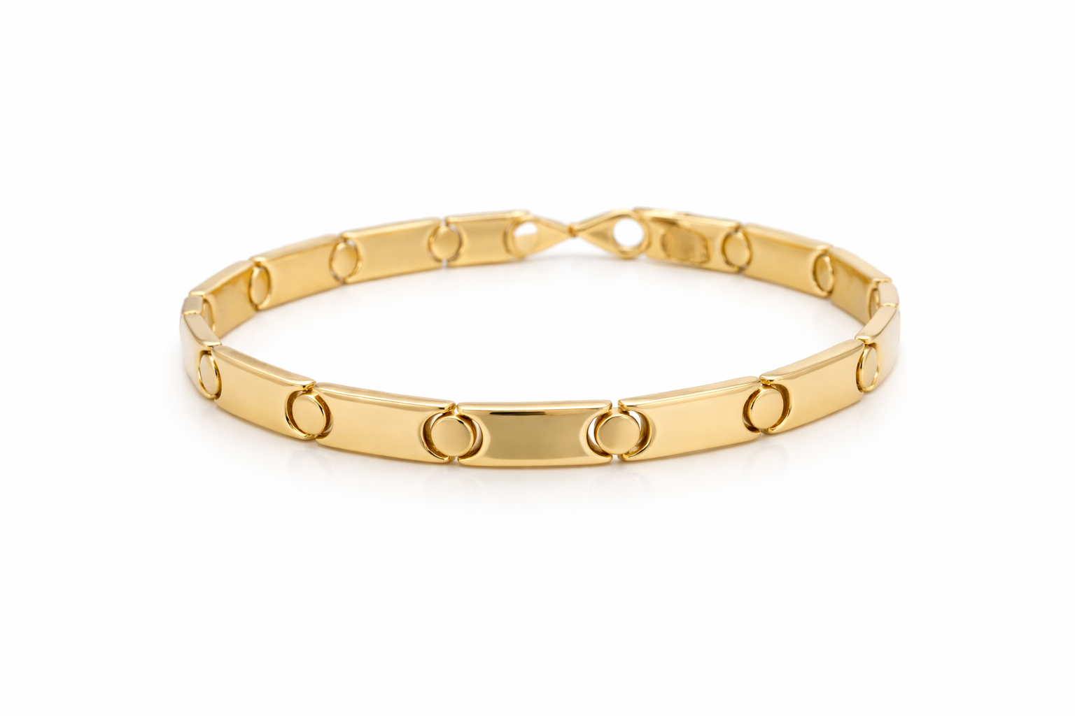 14K ELEGANT SCREW LINK BRACELET – 7" 6MM – JY Jewelry Wholesale