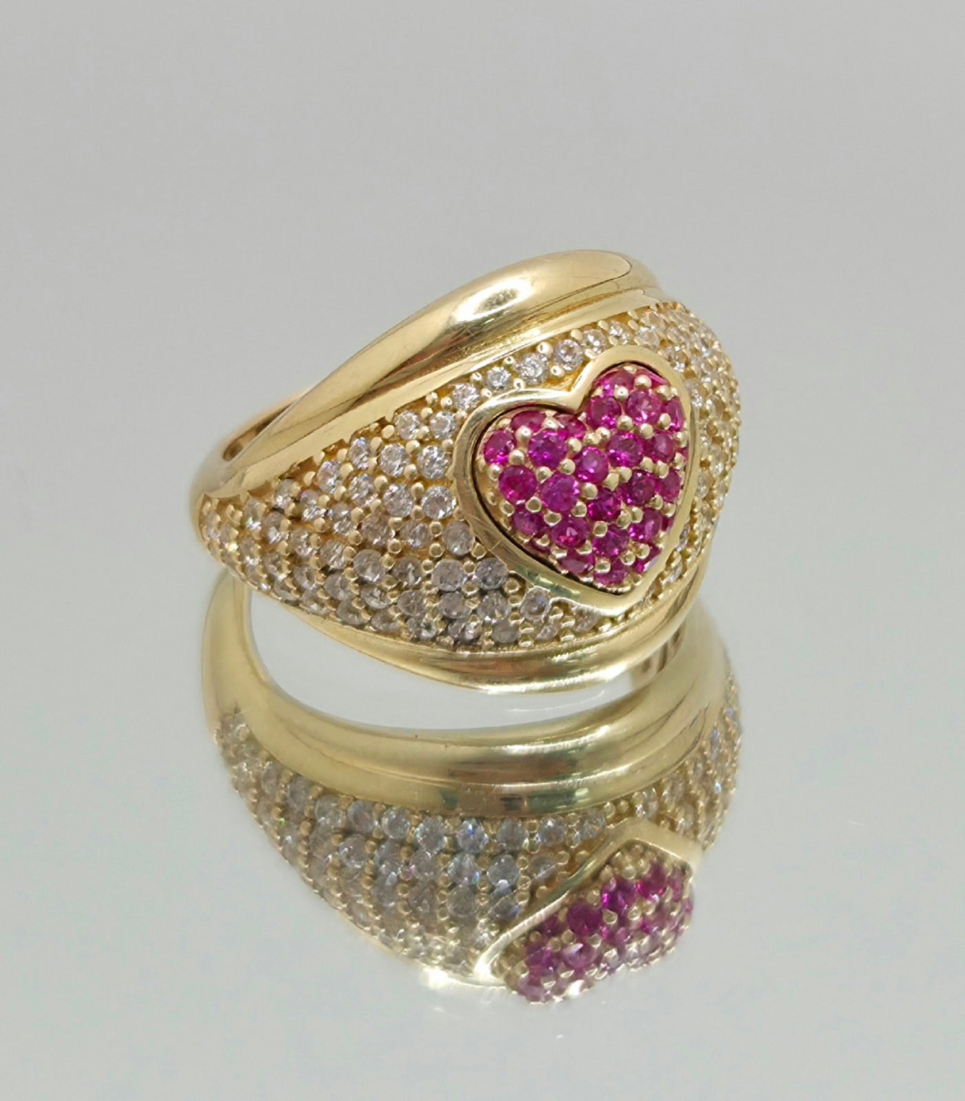 14K PINK CZ HEART RING – 6.5 – JY Jewelry Wholesale