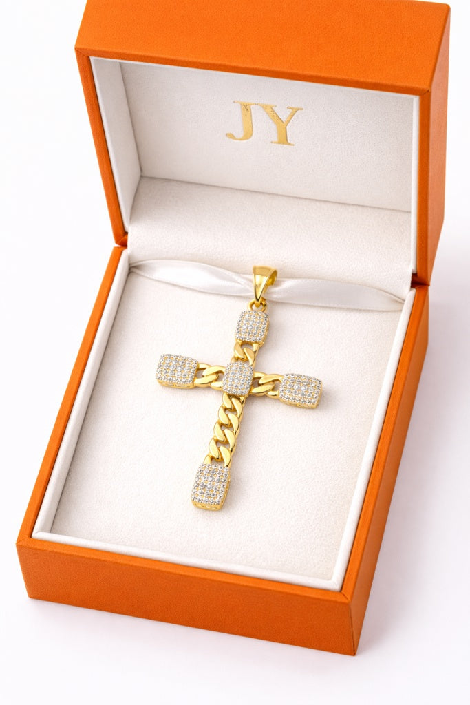 14K CHAIN STYLE CZ CROSS PENDANT – JY Jewelry Wholesale