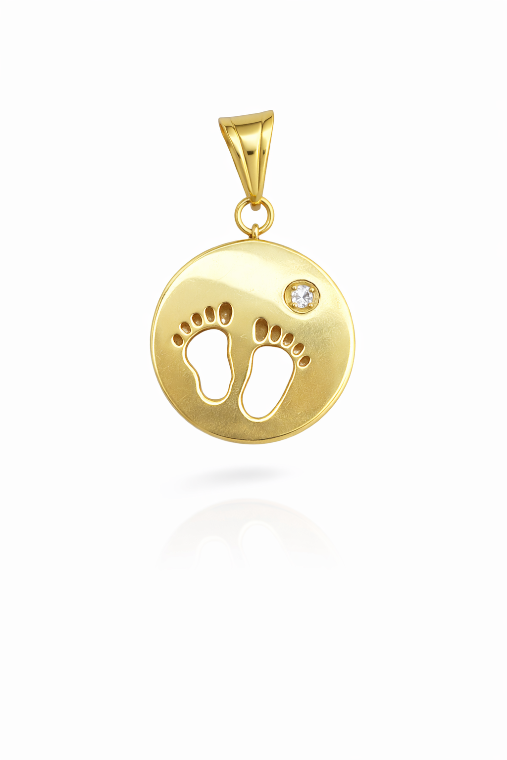 10K BABY FEET SILHOUETTE ROUND PENDANT – JY Jewelry Wholesale