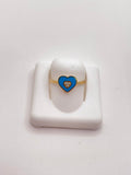 10K SMALL BLUE HEART RING – 7 – JY Jewelry Wholesale