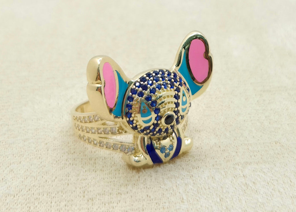 10K CZ BLUE STITCH RING – 9 – JY Jewelry Wholesale