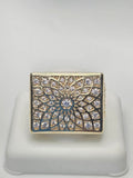 10K MANDALA DESIGN RECTANGULAR ROSETTA MAN'S RING – 12 – JY Jewelry Wholesale