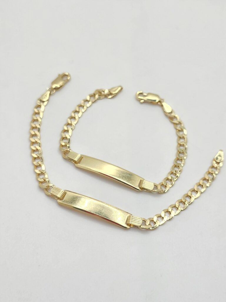10K BABY ID CUBAN CURB FLAT BRACELET – 6" 4.5MM – JY Jewelry Wholesale