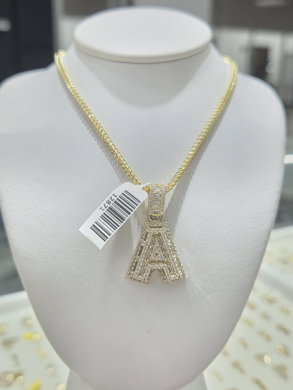 10K chain letter A – 18" – JY Jewelry Wholesale