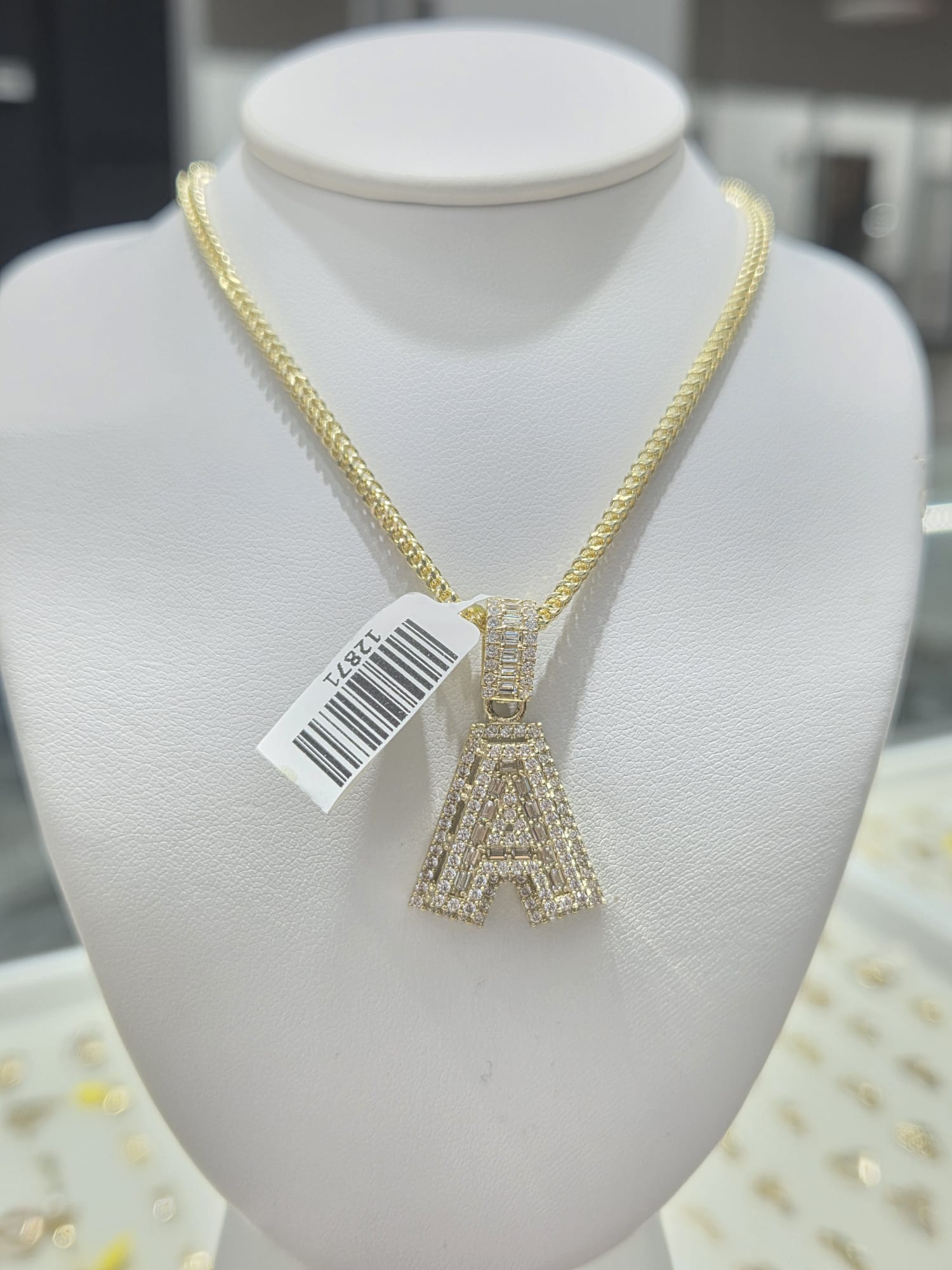 10K chain letter A – 18" – JY Jewelry Wholesale