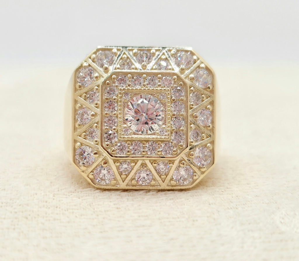10K CZ ELEGANT DIFFERENT SQUARE MEN'S RING – 10 – JY Jewelry Wholesale