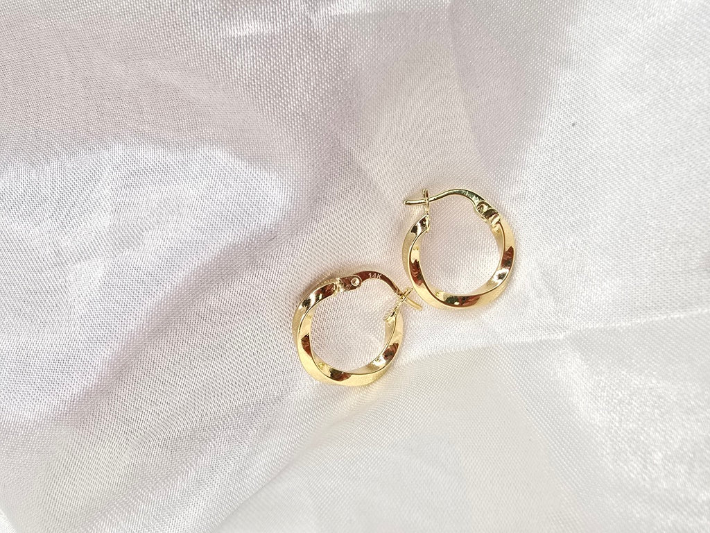 14K DELICATE CROOKED HOOPS EARRINGS – 1 – JY Jewelry Wholesale