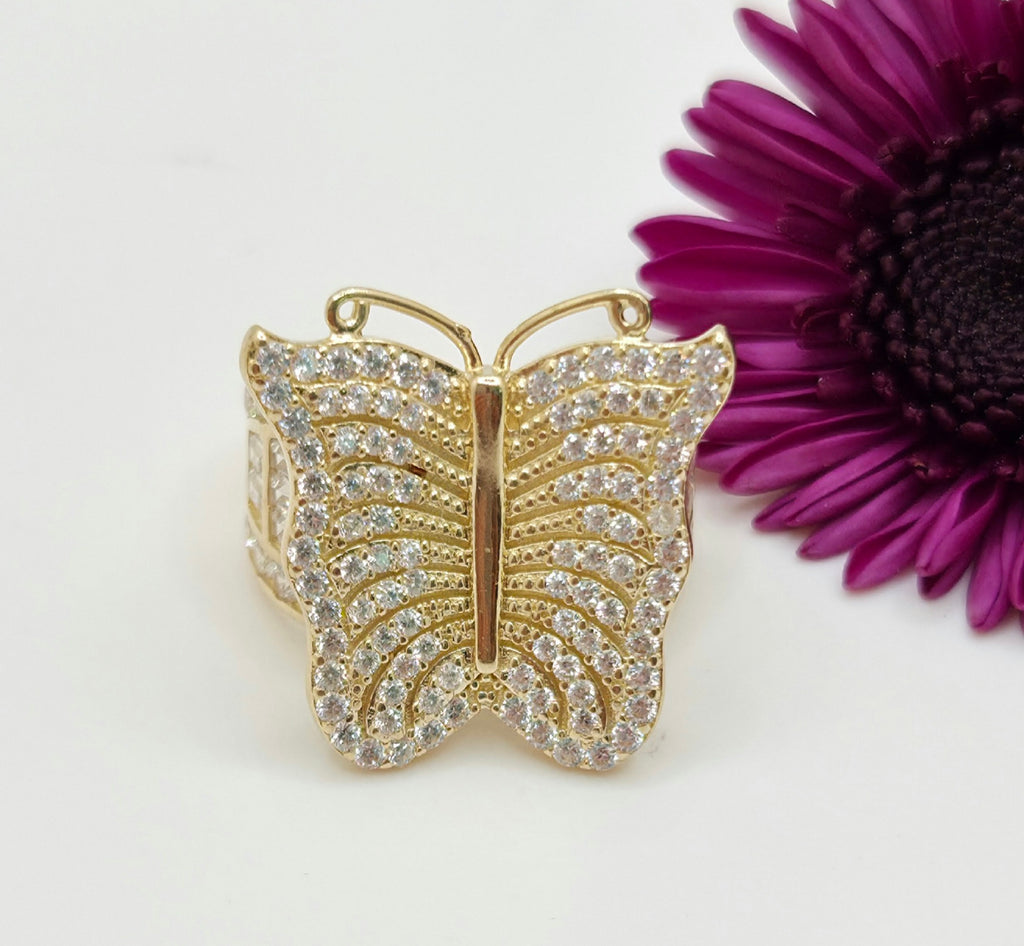 14K CZ BIG BUTTERFLY RING – 7 – JY Jewelry Wholesale