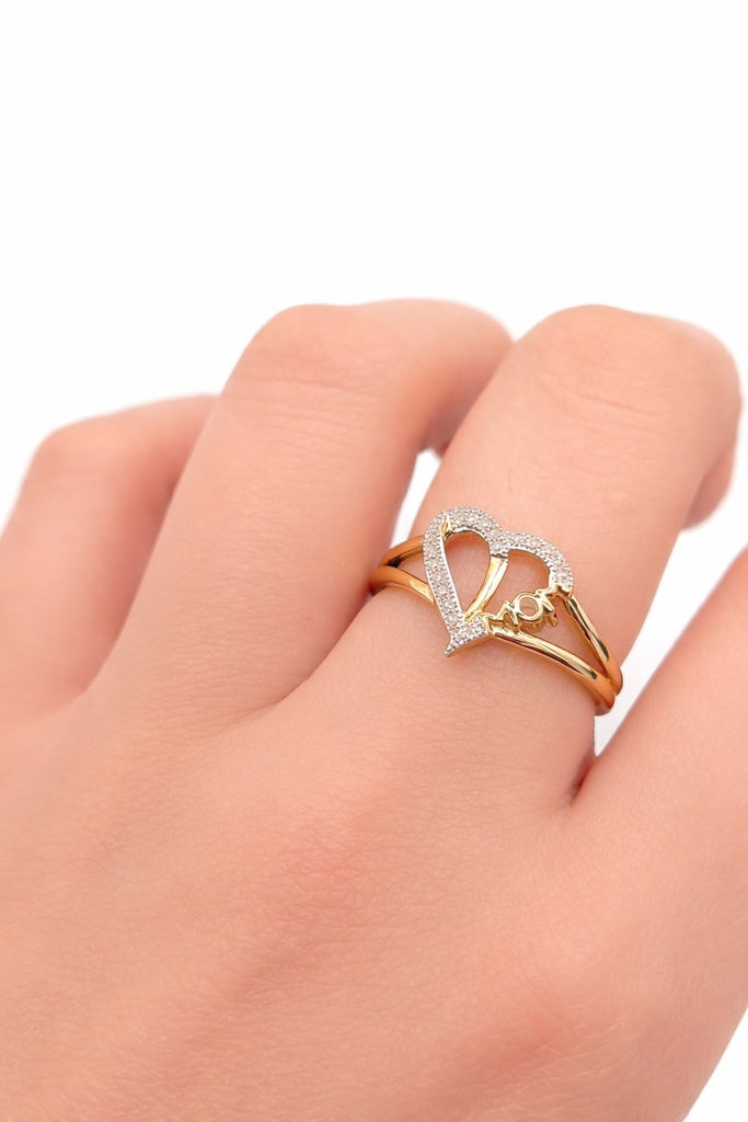 10K DELICATE HEART DIAMOND WOMAN'S RING – 7 – JY Jewelry Wholesale