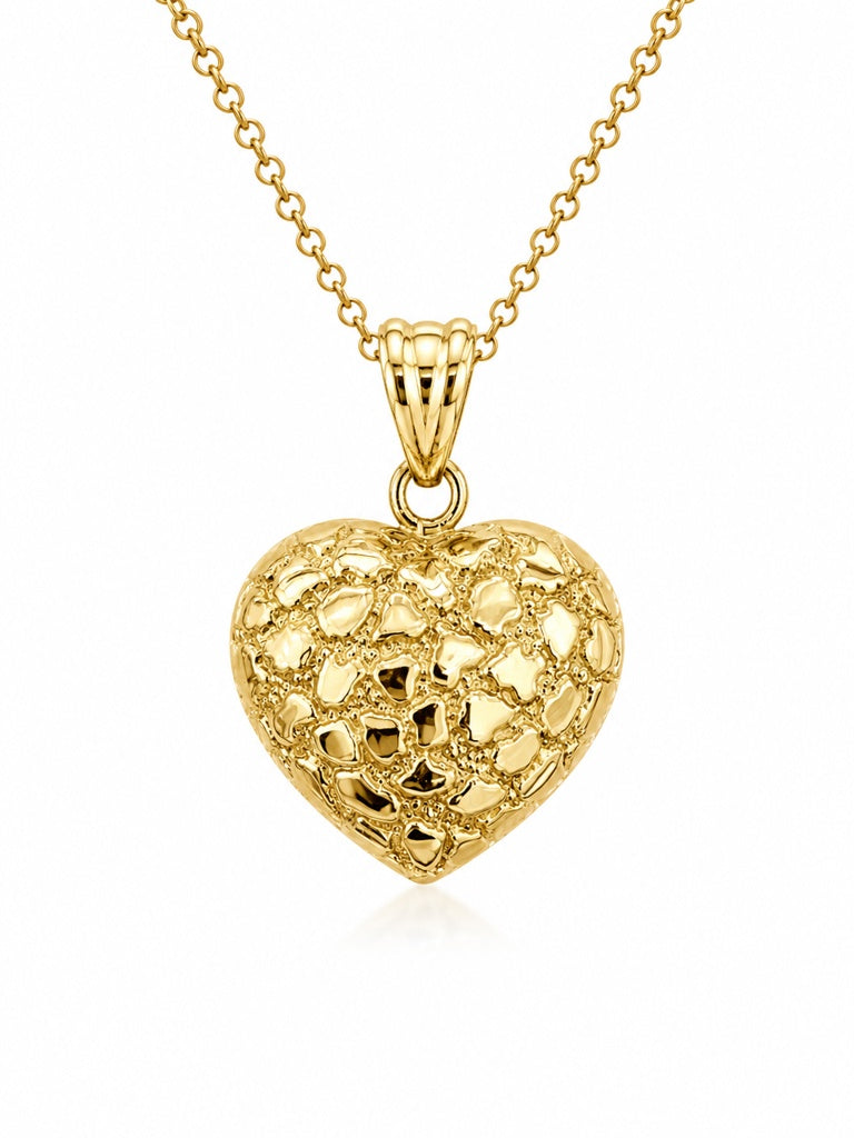 14K NUGGETS DESIGN HEART PENDANT – JY Jewelry Wholesale