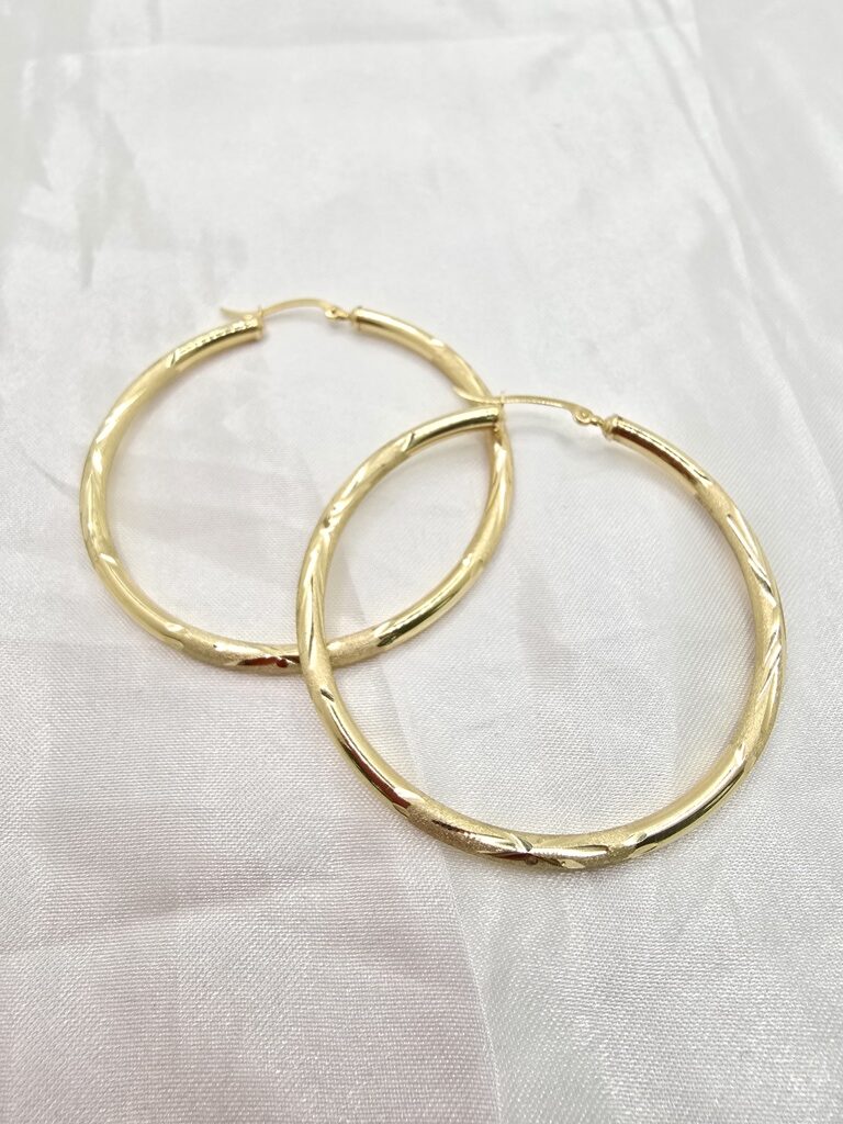 10K TWIS HOOPS EARRINGS – 6 3MM – JY Jewelry Wholesale