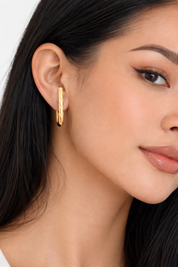 14K LONG MODERN STYLE HOOPS EARRINGS – 4MM – JY Jewelry Wholesale